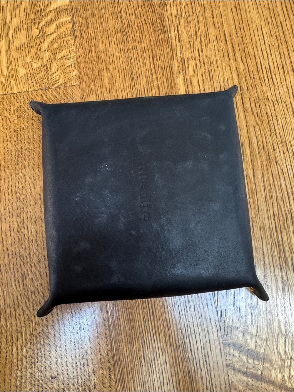 Tribe Alive Hand Marbled Leather Valet Tray Catchall Snap Corners - Picture 4 of 7